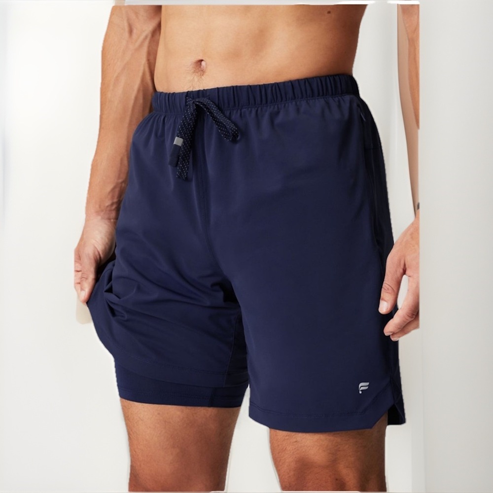Fabletics Mens The One Short Deep Navy Athletic 7" Lined Shorts Size M